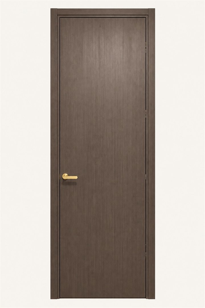 Special order door: Flush, deep wood tone