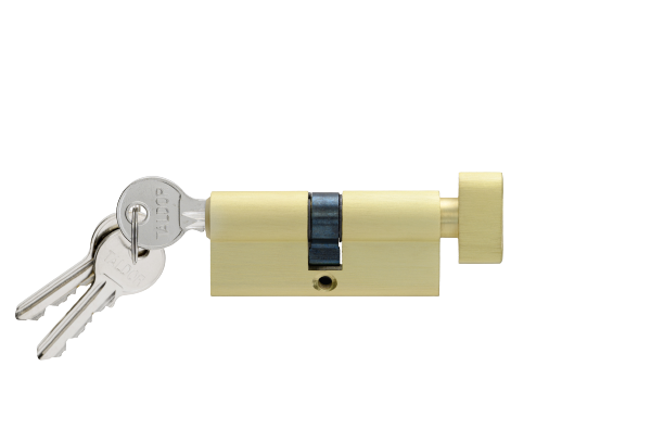 Gold button key cylinder